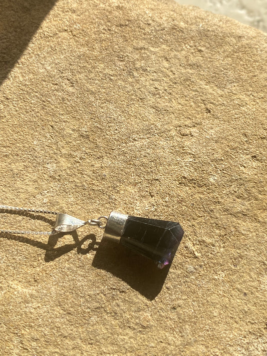 Dark Indigo Tourmaline Pendant