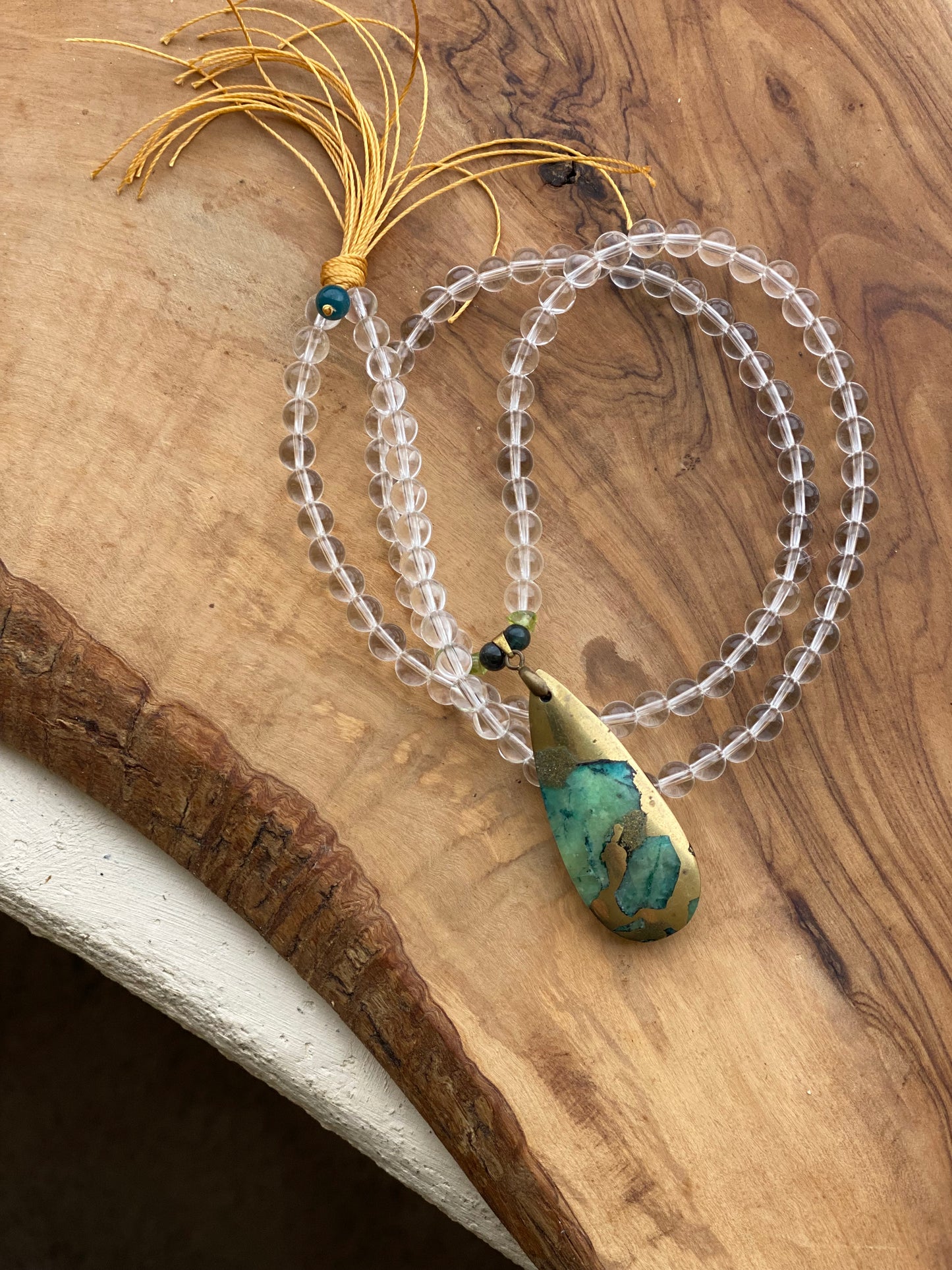 Collier Mala en chrysoprase