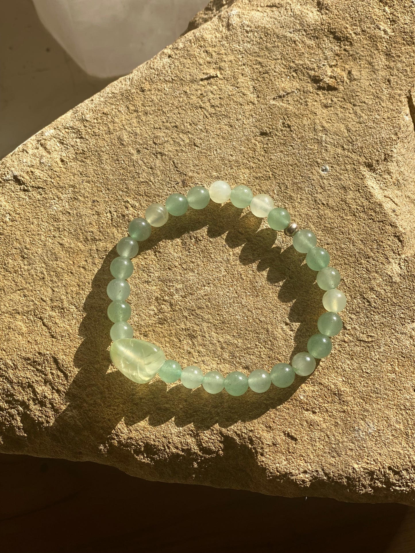 Prehnite and Aventurine Bracelet