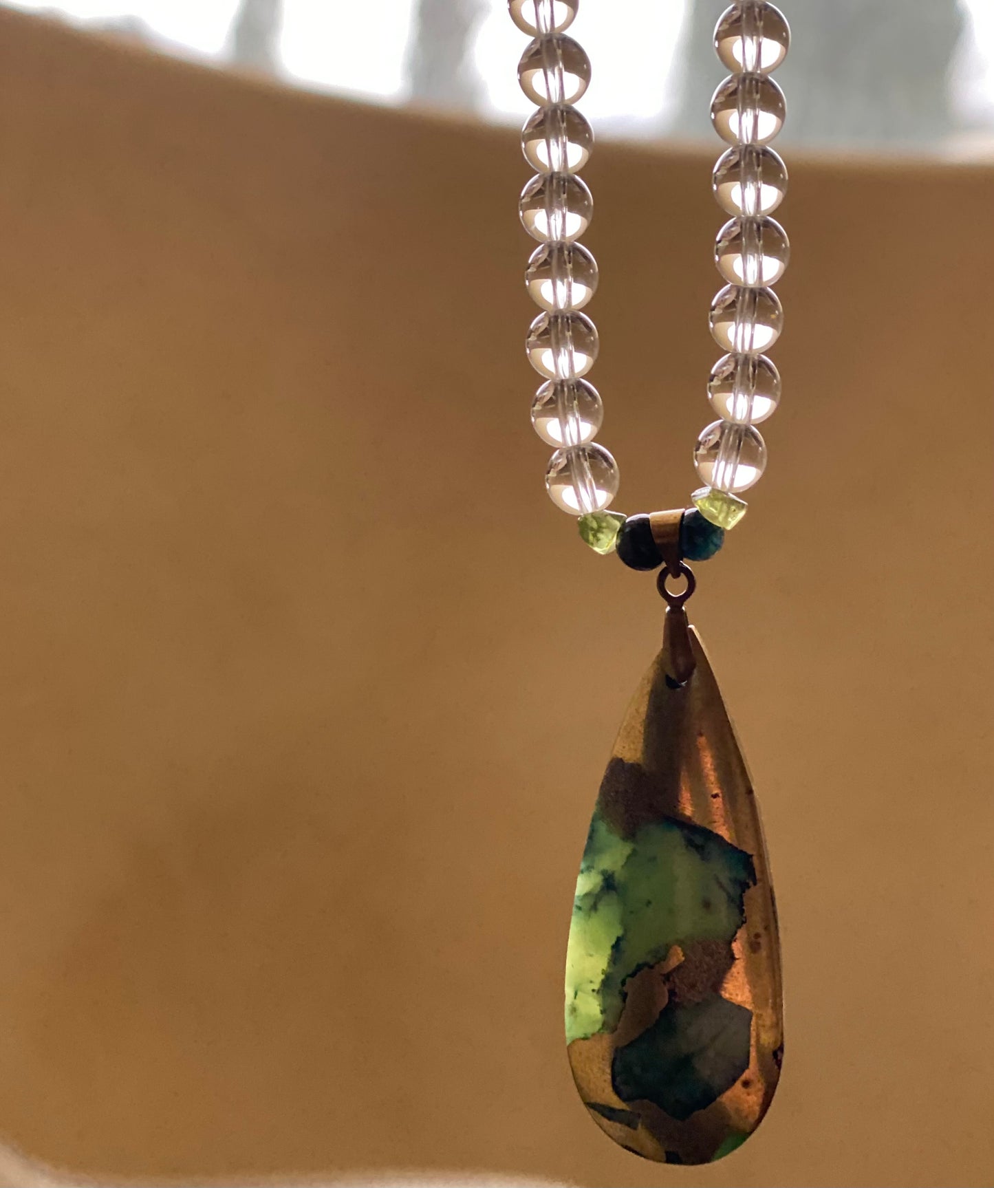 Collier Mala en chrysoprase