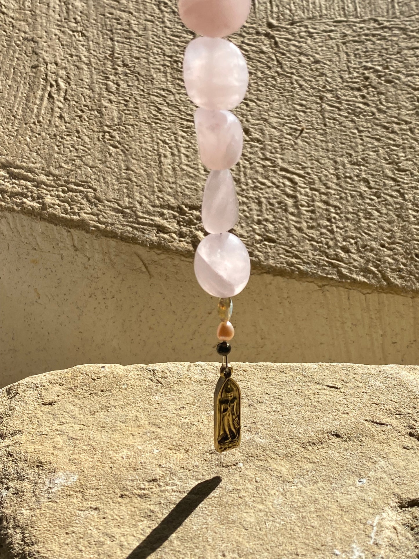 Walking Buddha Opal Rose Sun Catcher