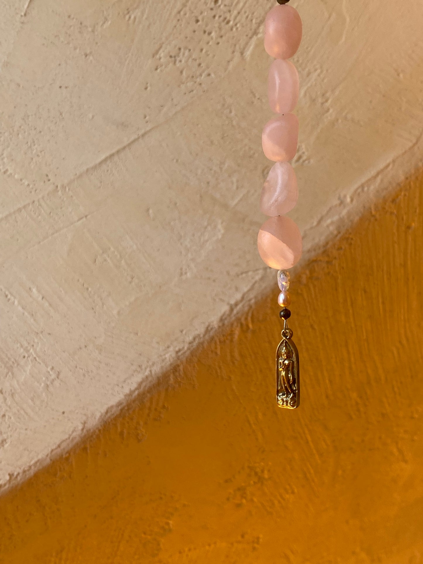 Walking Buddha Opal Rose Sun Catcher