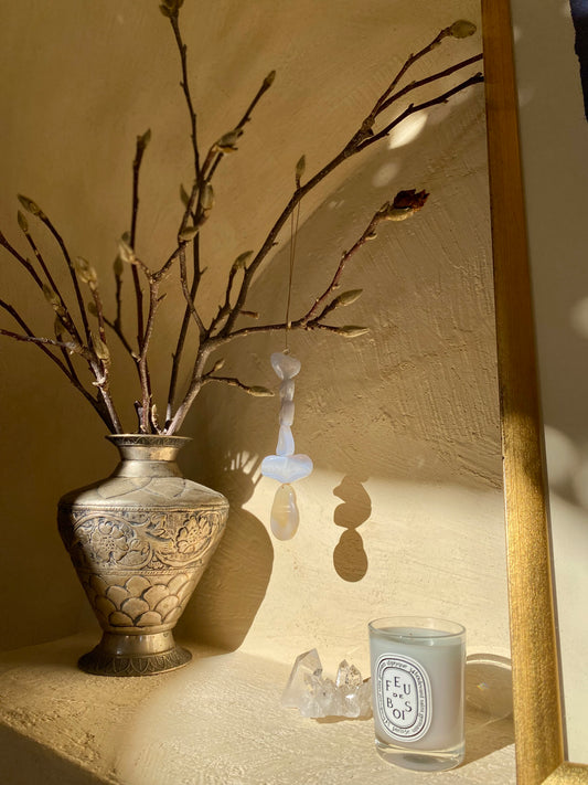 Blue Chalcedony Buddha Sun Catcher