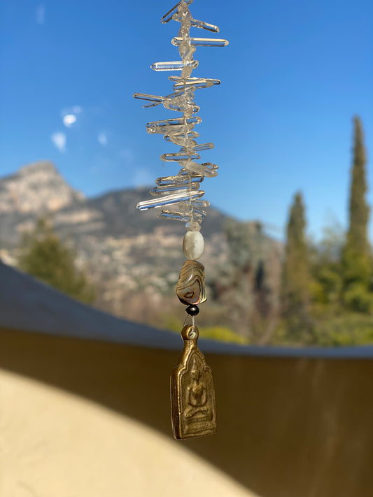 Buddha Moonstone & Abalone Sun Catcher