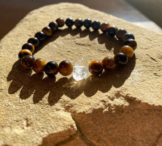 Tiger’s Eye and Crystal Bracelet