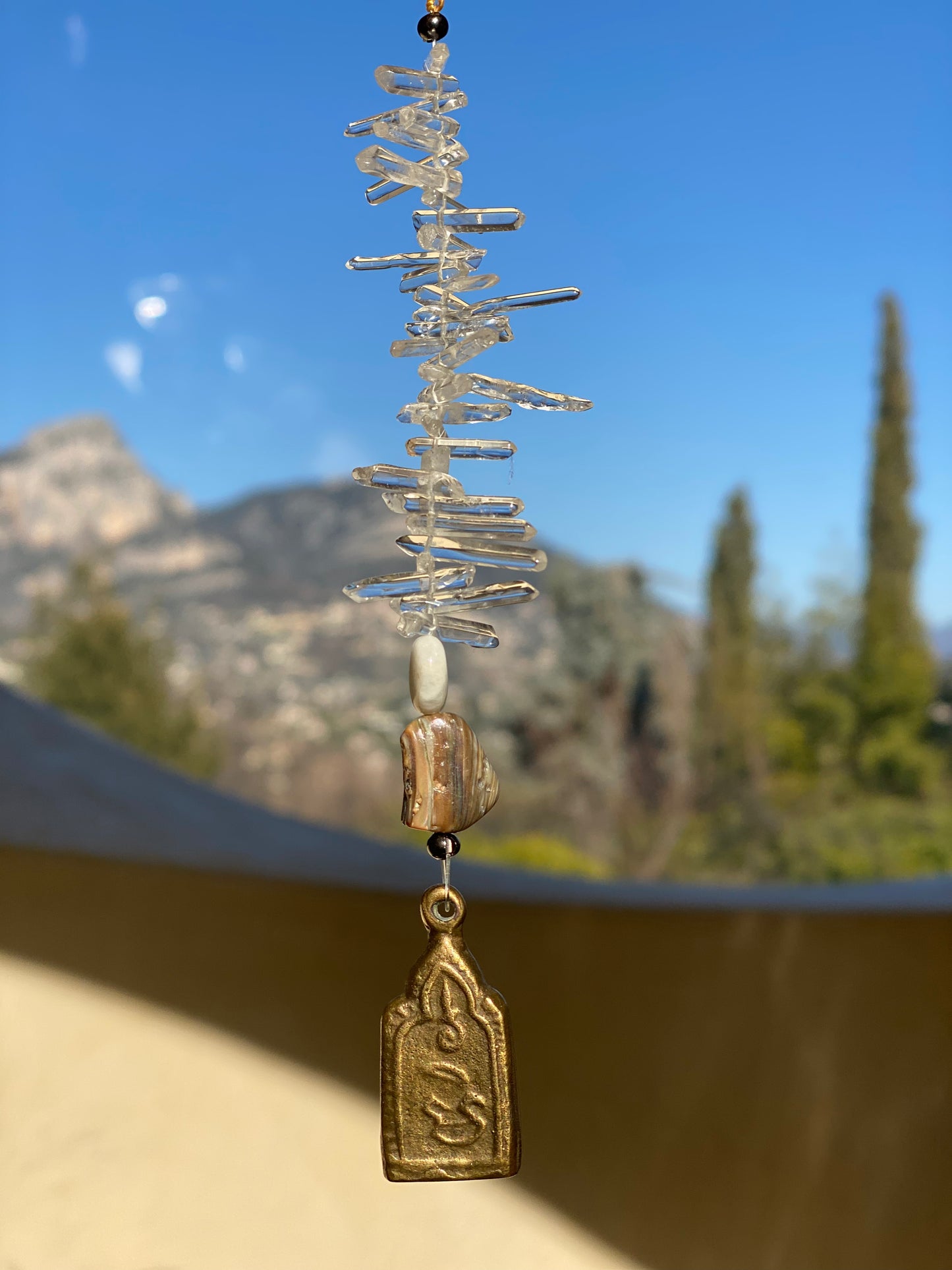Buddha Moonstone & Abalone Sun Catcher