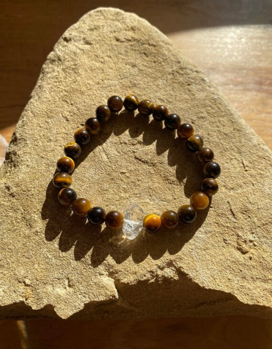 Tiger’s Eye and Crystal Bracelet