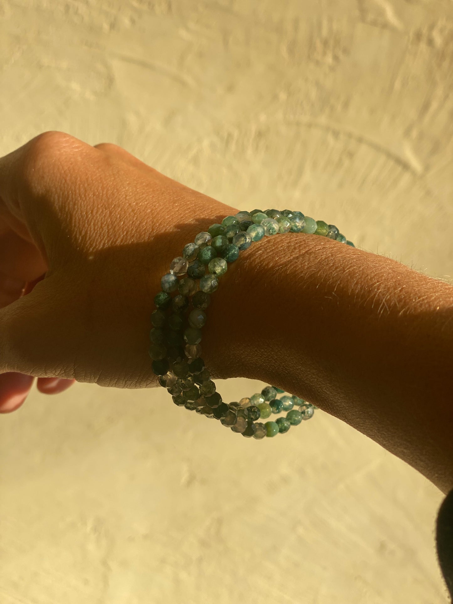 Faceted Moss Agate Bracelet
