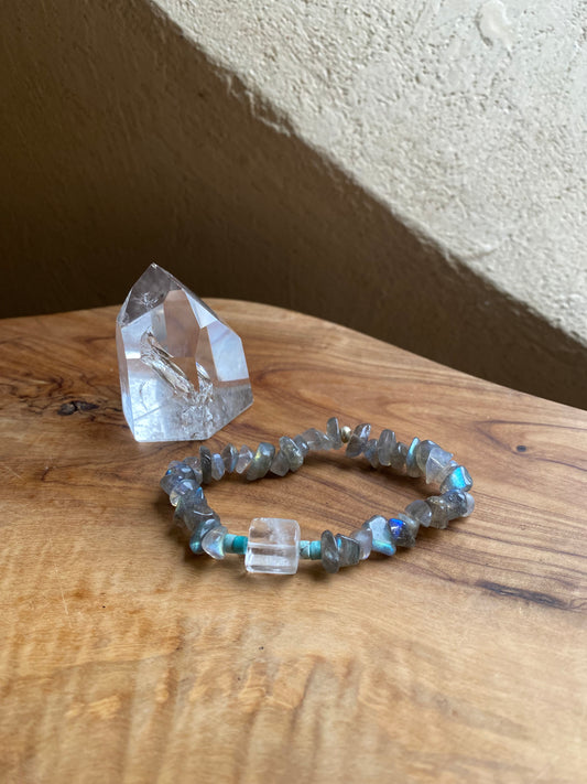 Labradorite Turquoise Quartz Bracelet