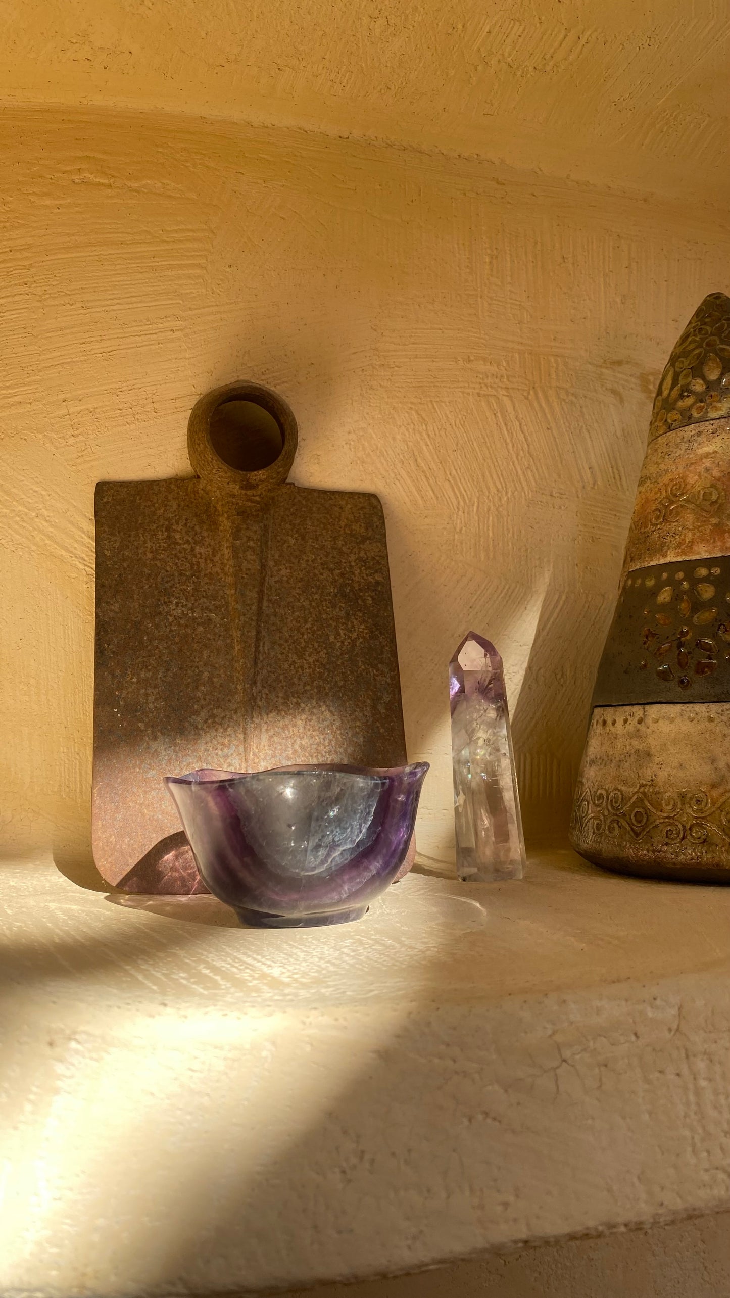 The Bowl| Hand Carved Fluorite Bowl | Natural Gemstone | Violet & Turquoise