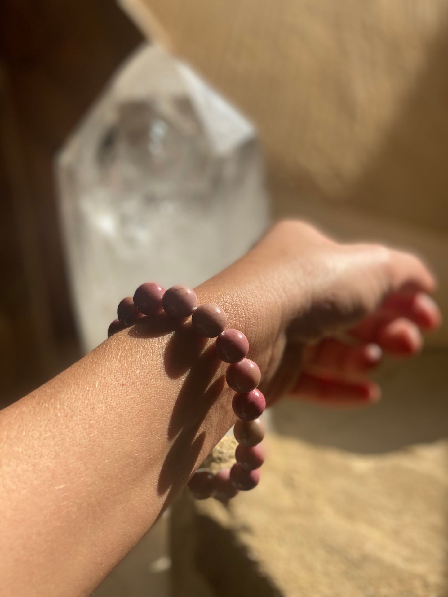 Pink Petrified Wood Bracelet