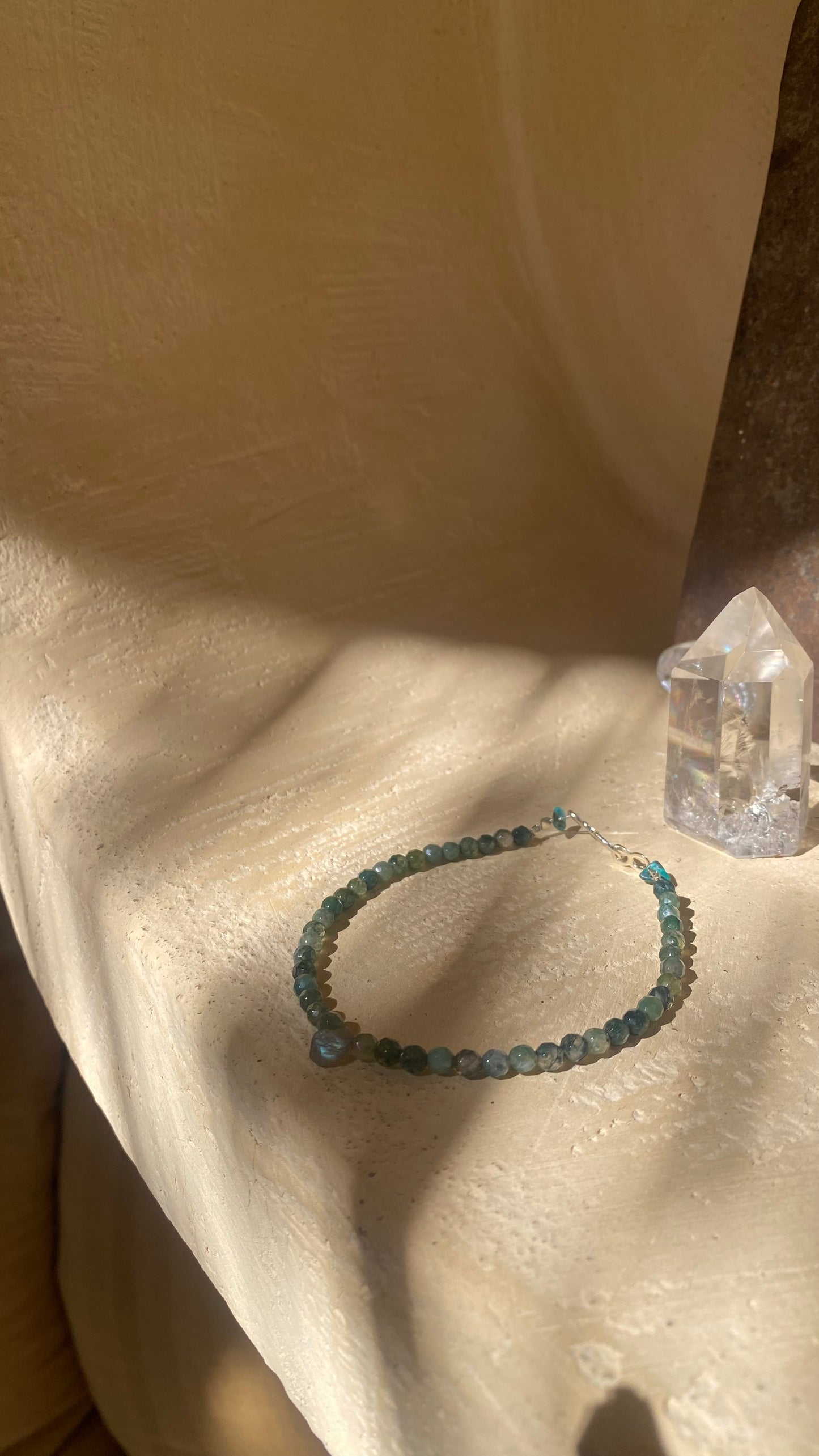 Lilith Moss Agate Anklet| Crystal Handmade Jewelry |