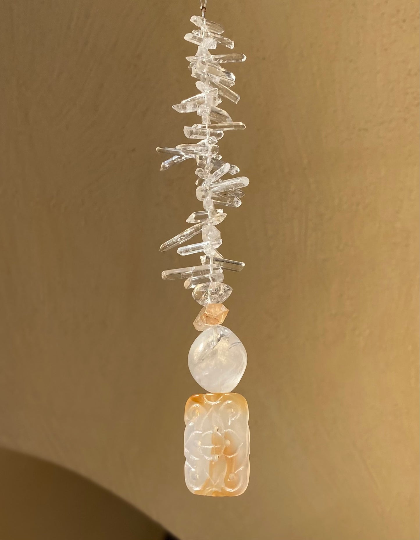 Tangerine Quartz Moon Sphere Sun Catcher