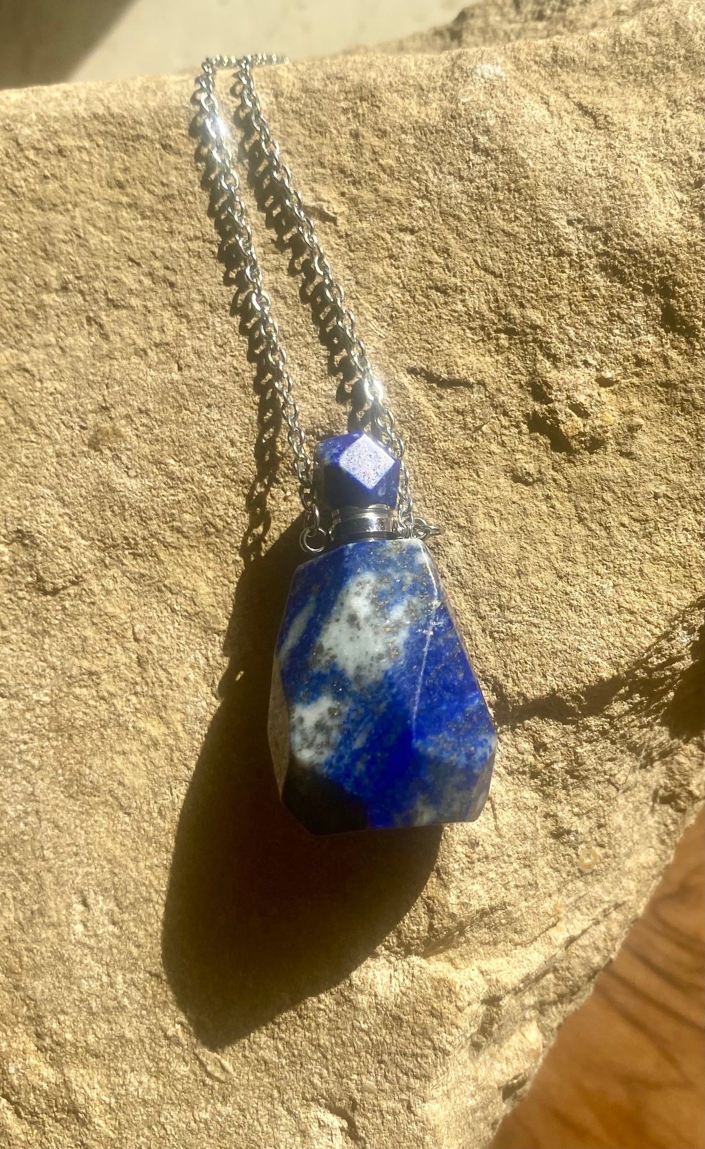 Lapis Essential Oil Diffuser Perfume Bottle Necklace