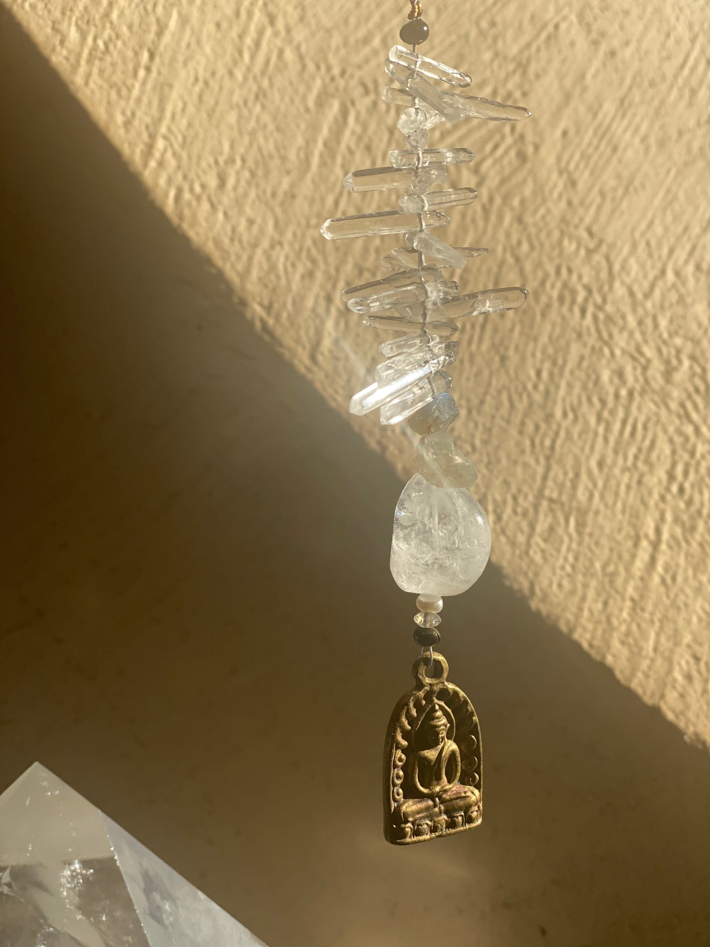 Raw Labradorite Buddha Moon Pearl Sun Catcher