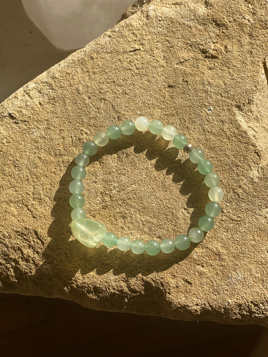 Prehnite and Aventurine Bracelet