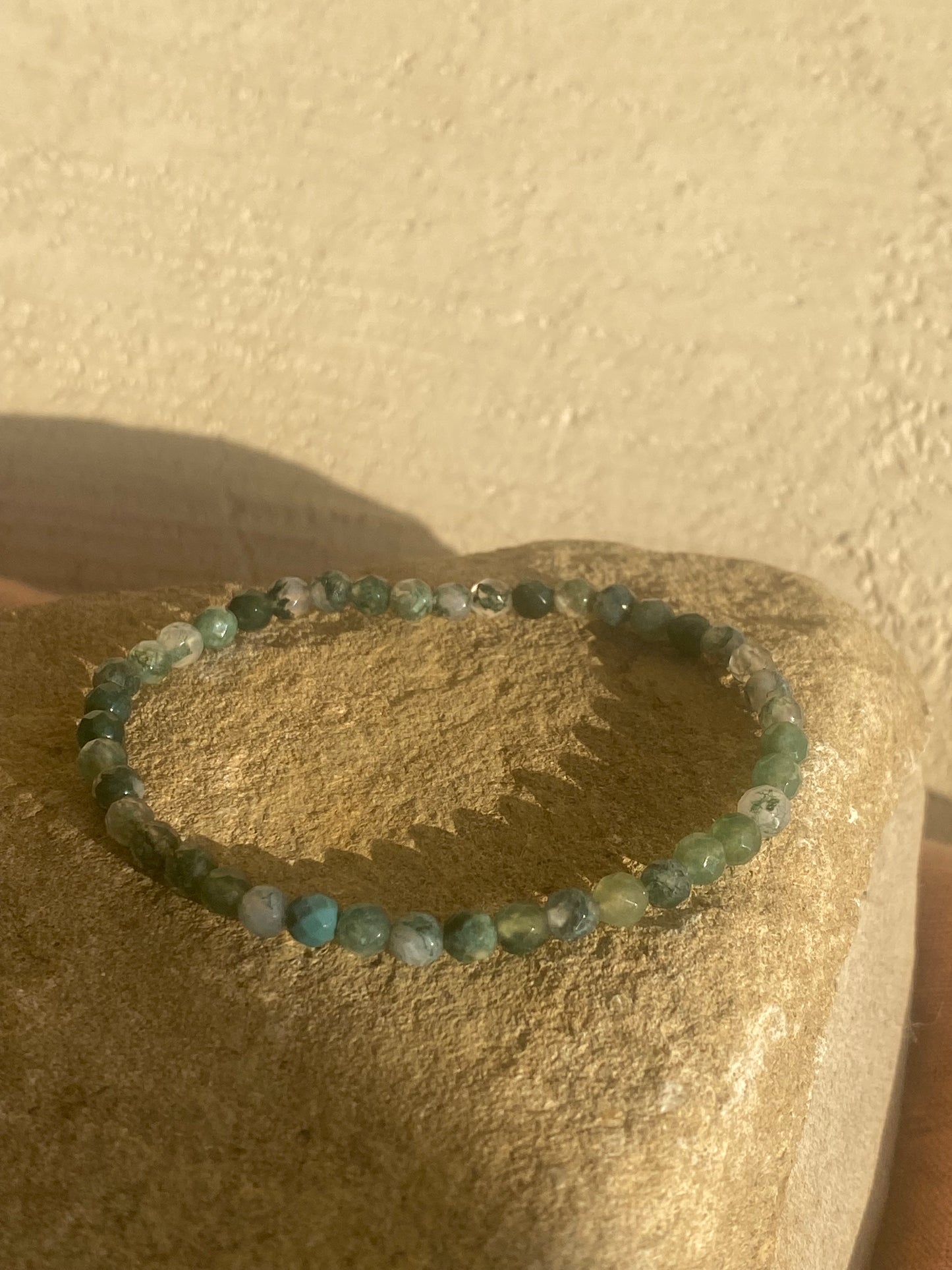 Faceted Moss Agate Bracelet