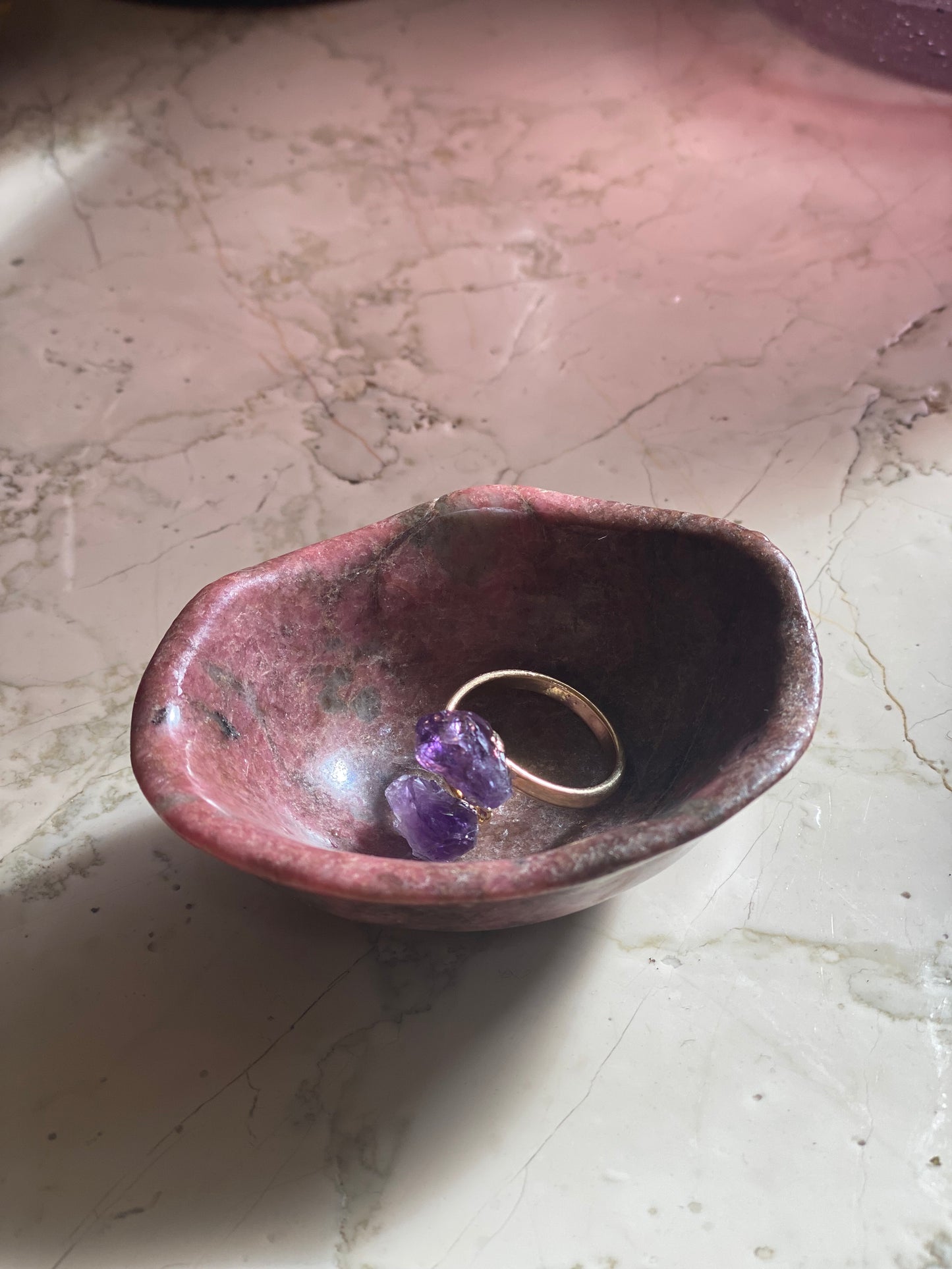 Rhodonite Jewelry Bowl