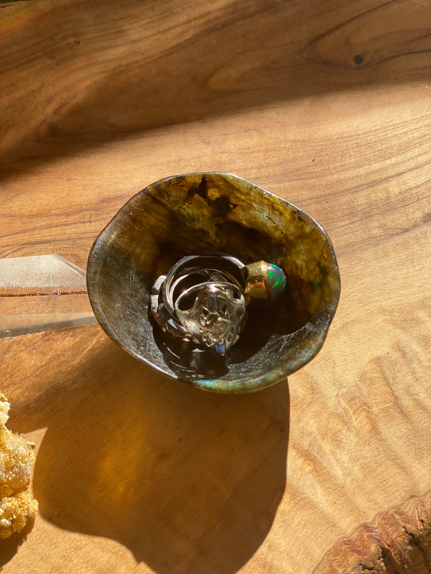 Labradorite Hand Carved Ring Bowl