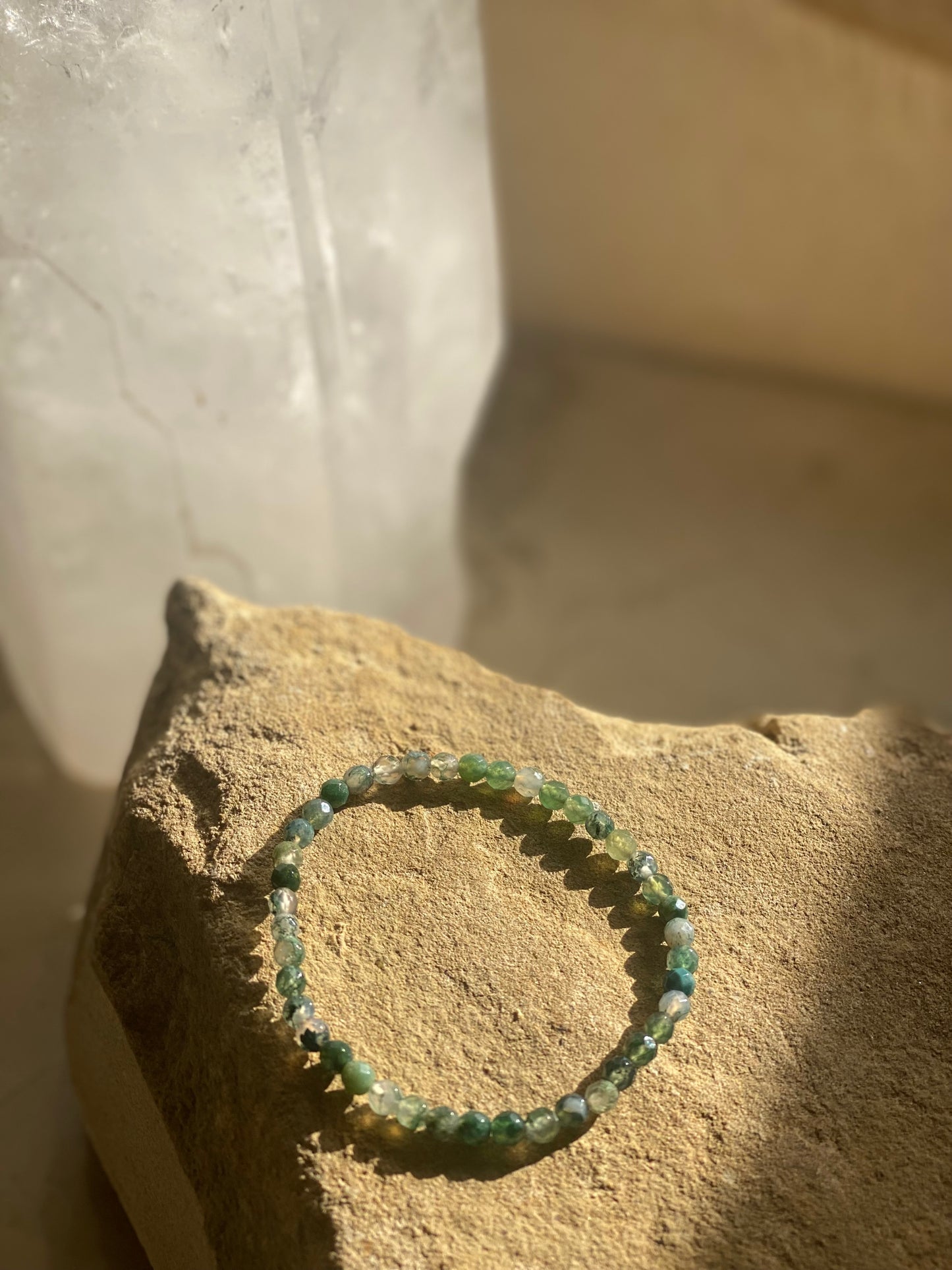 Faceted Moss Agate Bracelet