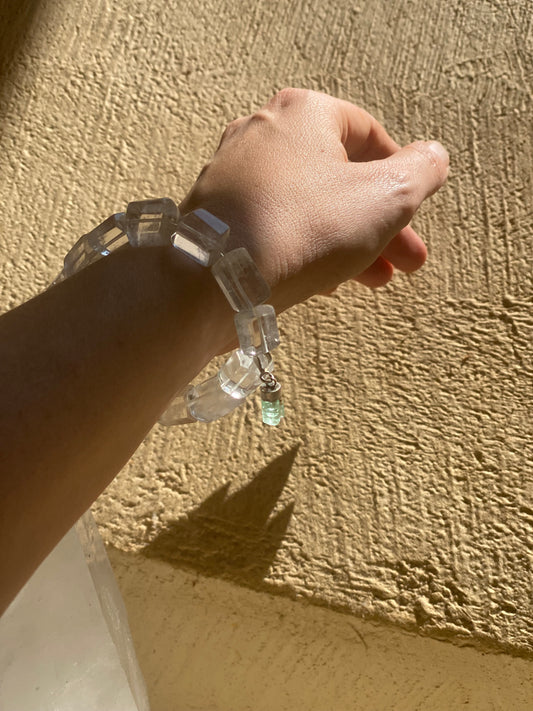 Green Tourmaline Quartz Bracelet