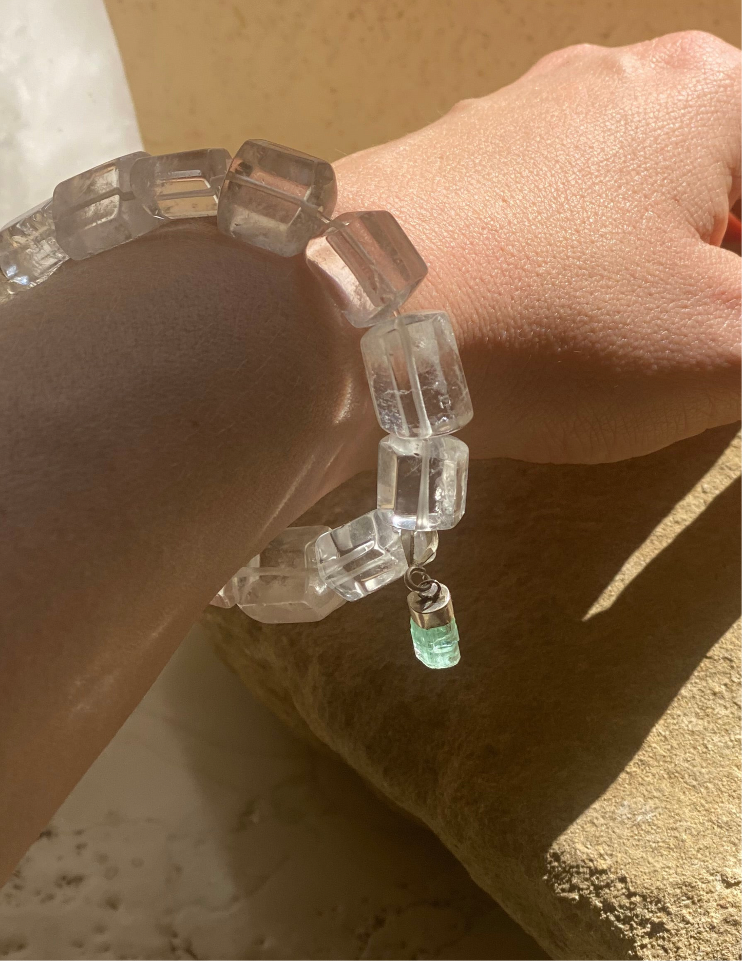 Green Tourmaline Quartz Bracelet