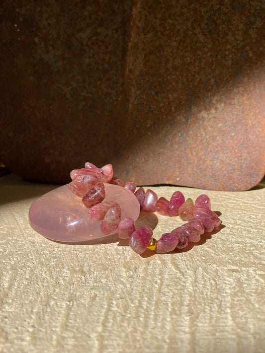 Pink Tourmaline Goddess Bracelet
