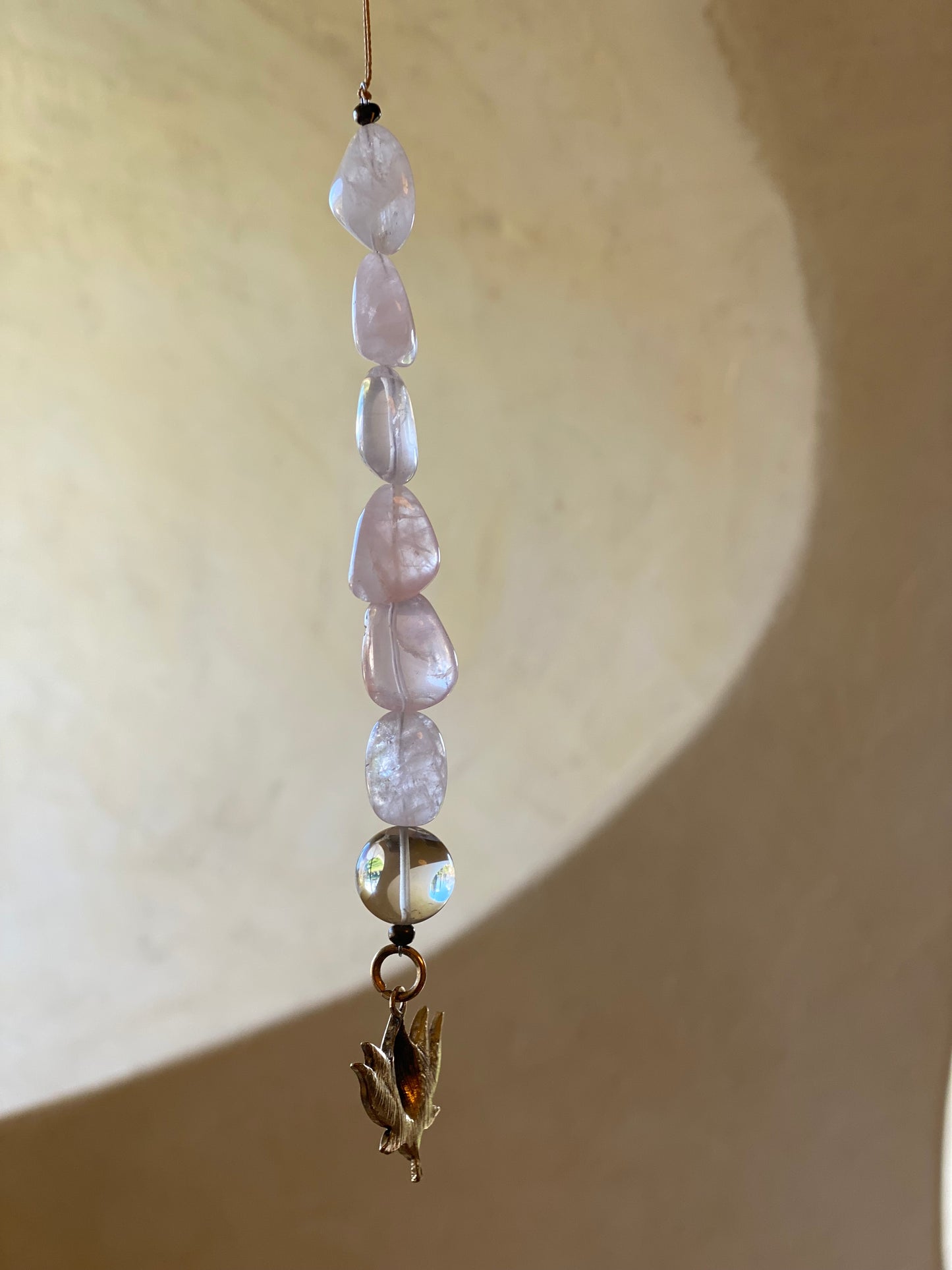 No Mud No Lotus Rose Quartz Sun Catcher