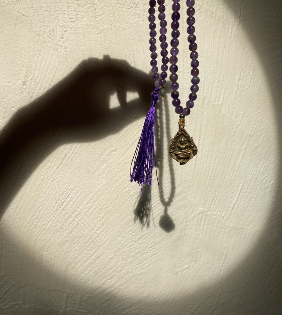 Amethyst Meditation Mala Necklace