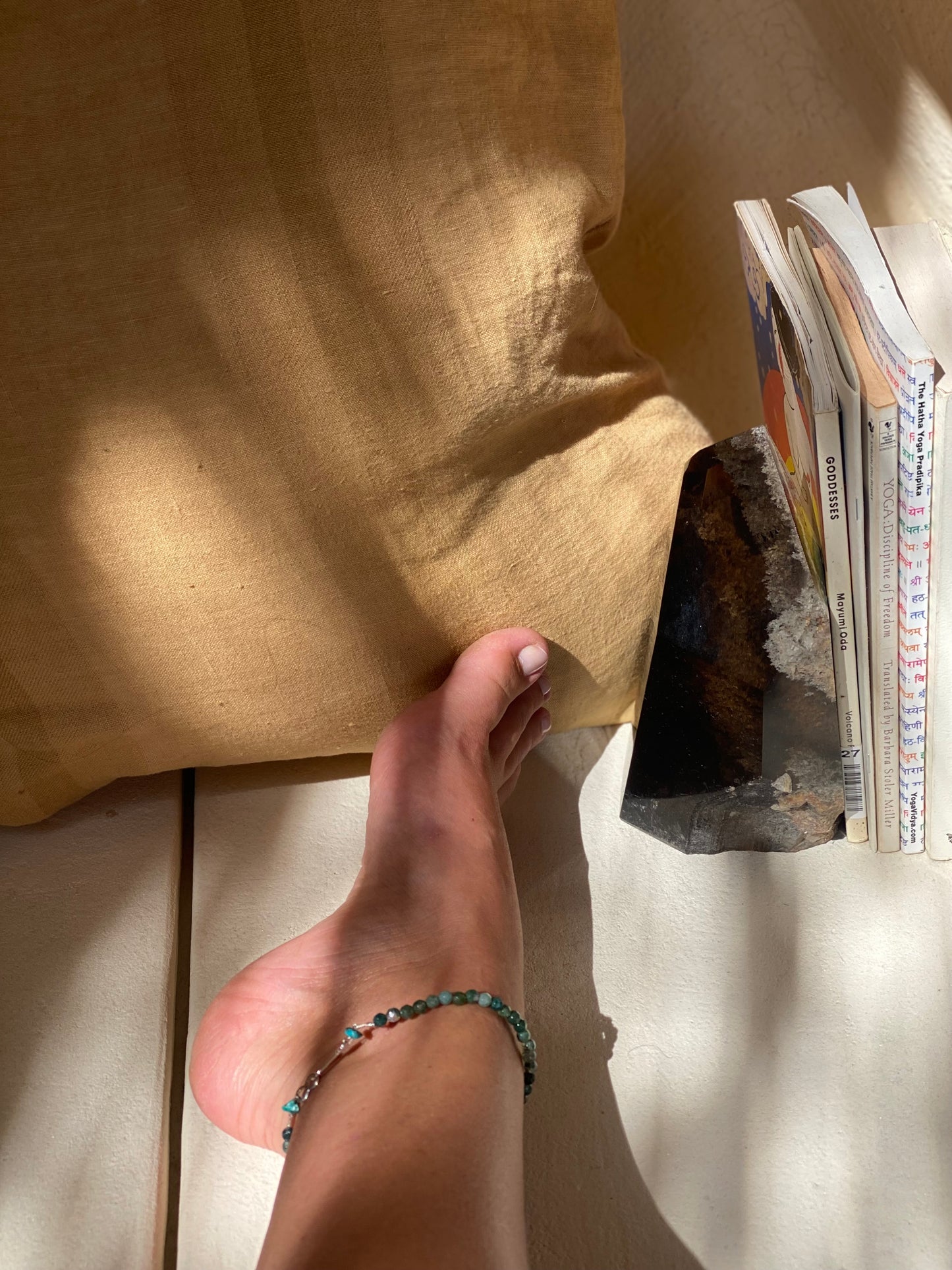 Lilith Moss Agate Anklet| Crystal Handmade Jewelry |