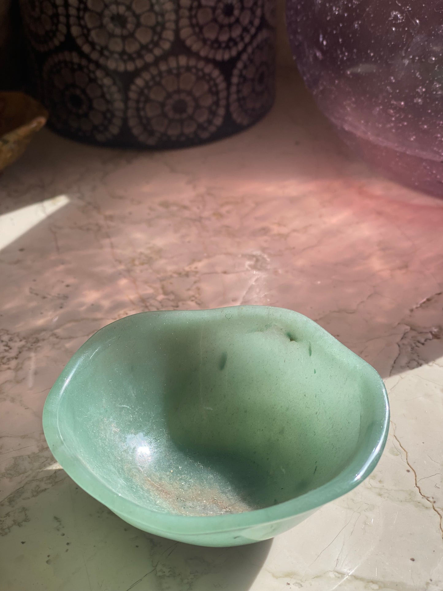 Aventurine Hand-Carved Bowl Jewelry Bowl