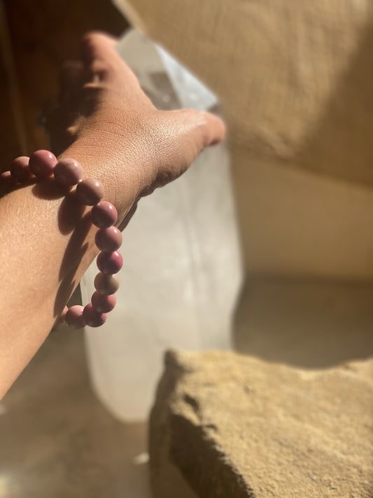 Pink Petrified Wood Bracelet