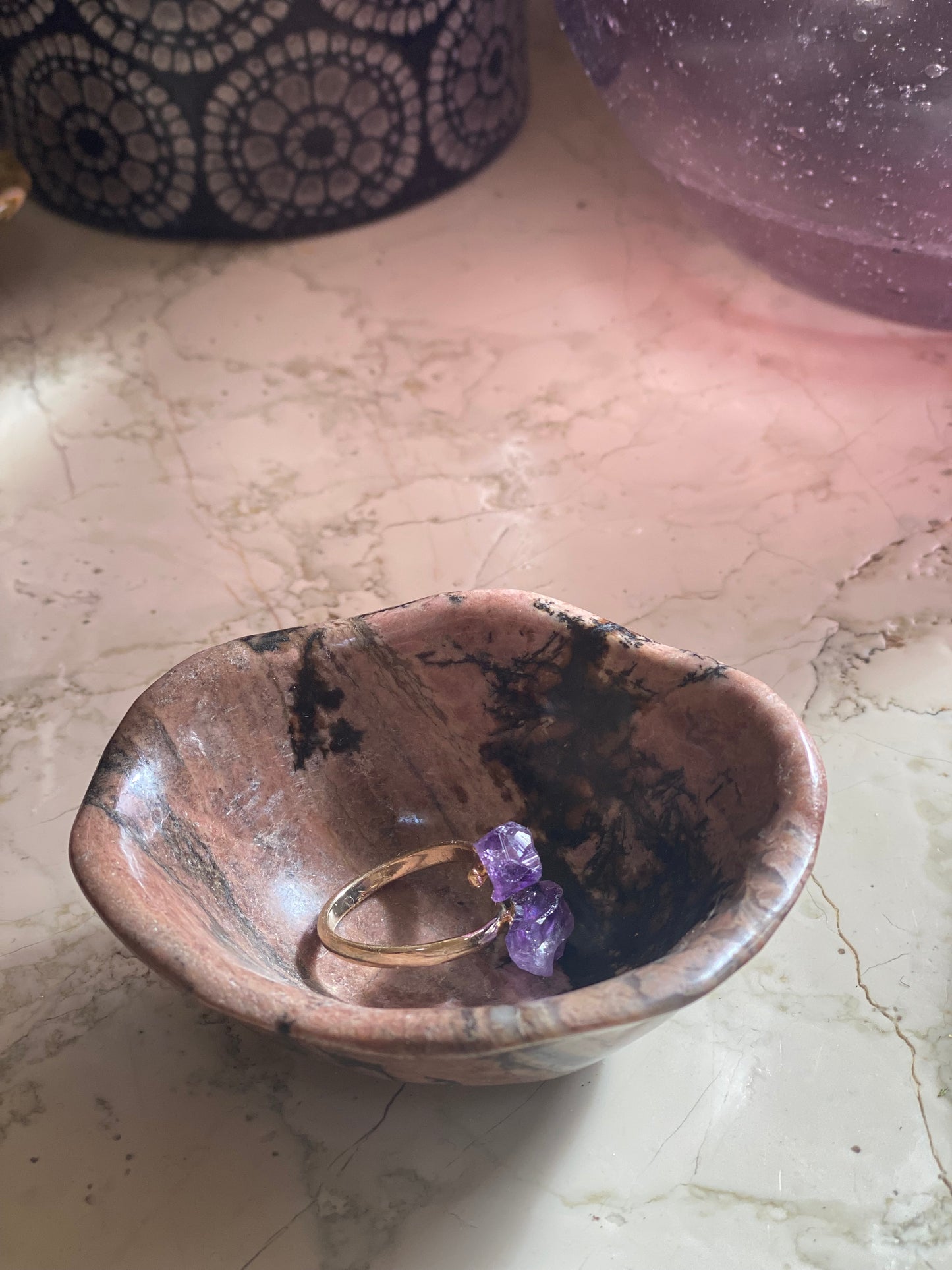 Rhodonite Jewelry Bowl