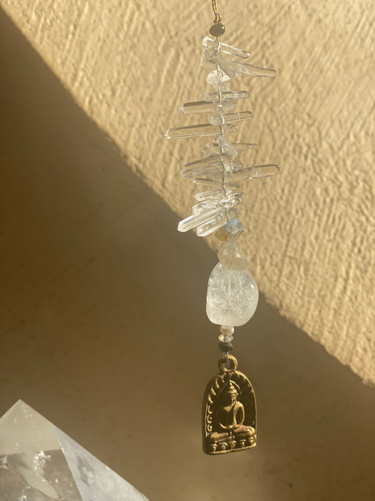 Raw Labradorite Buddha Moon Pearl Sun Catcher