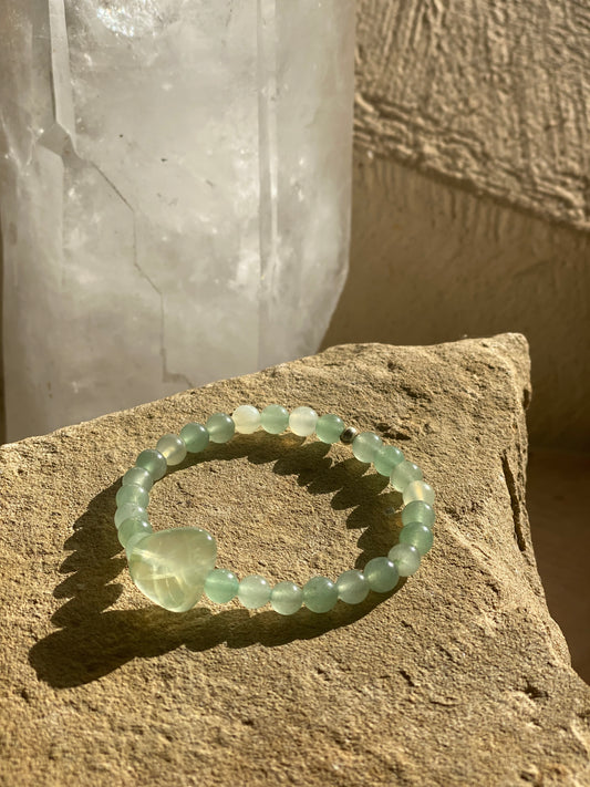 Prehnite and Aventurine Bracelet