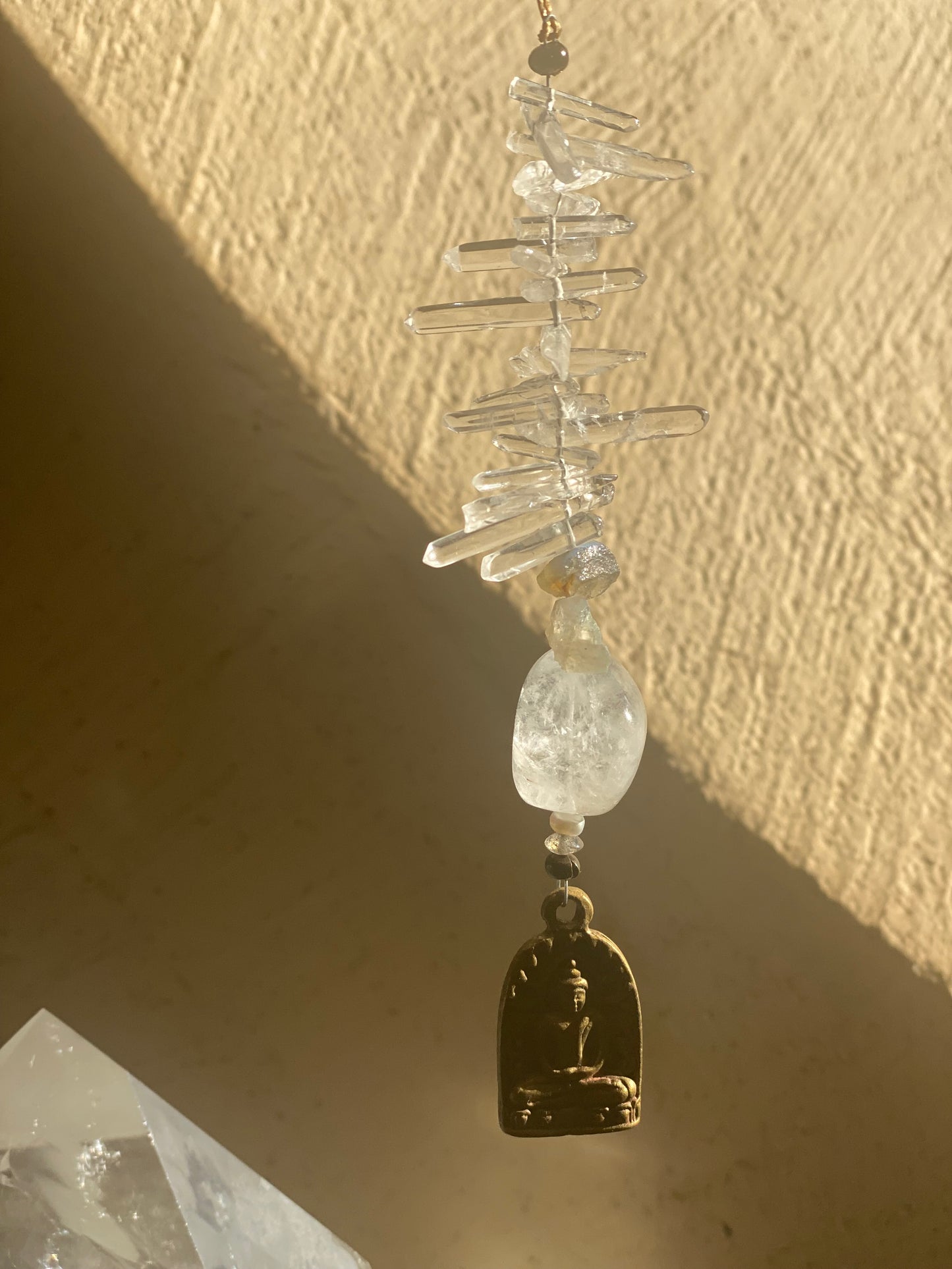 Raw Labradorite Buddha Moon Pearl Sun Catcher