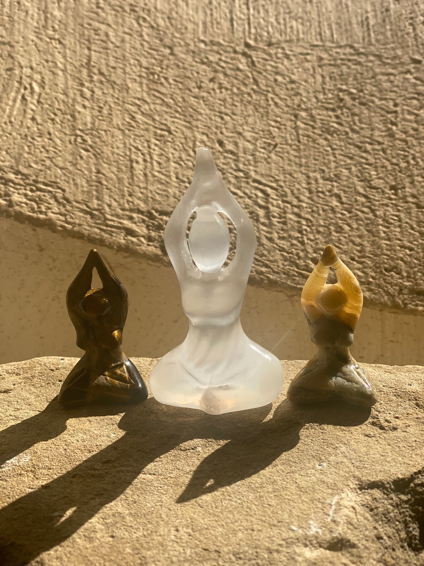 Tiger’s Eye Yogi Goddess Carving