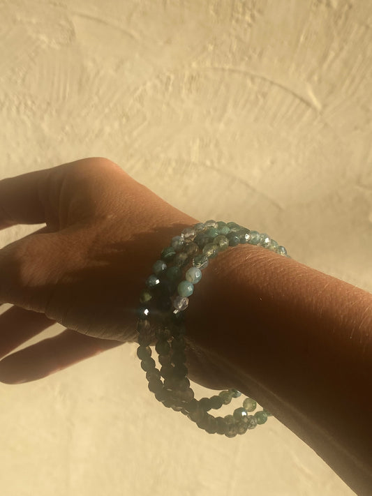 Faceted Moss Agate Bracelet
