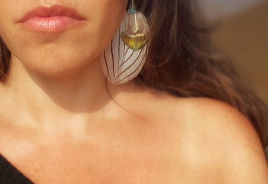 Juni Turquoise Feather Earring