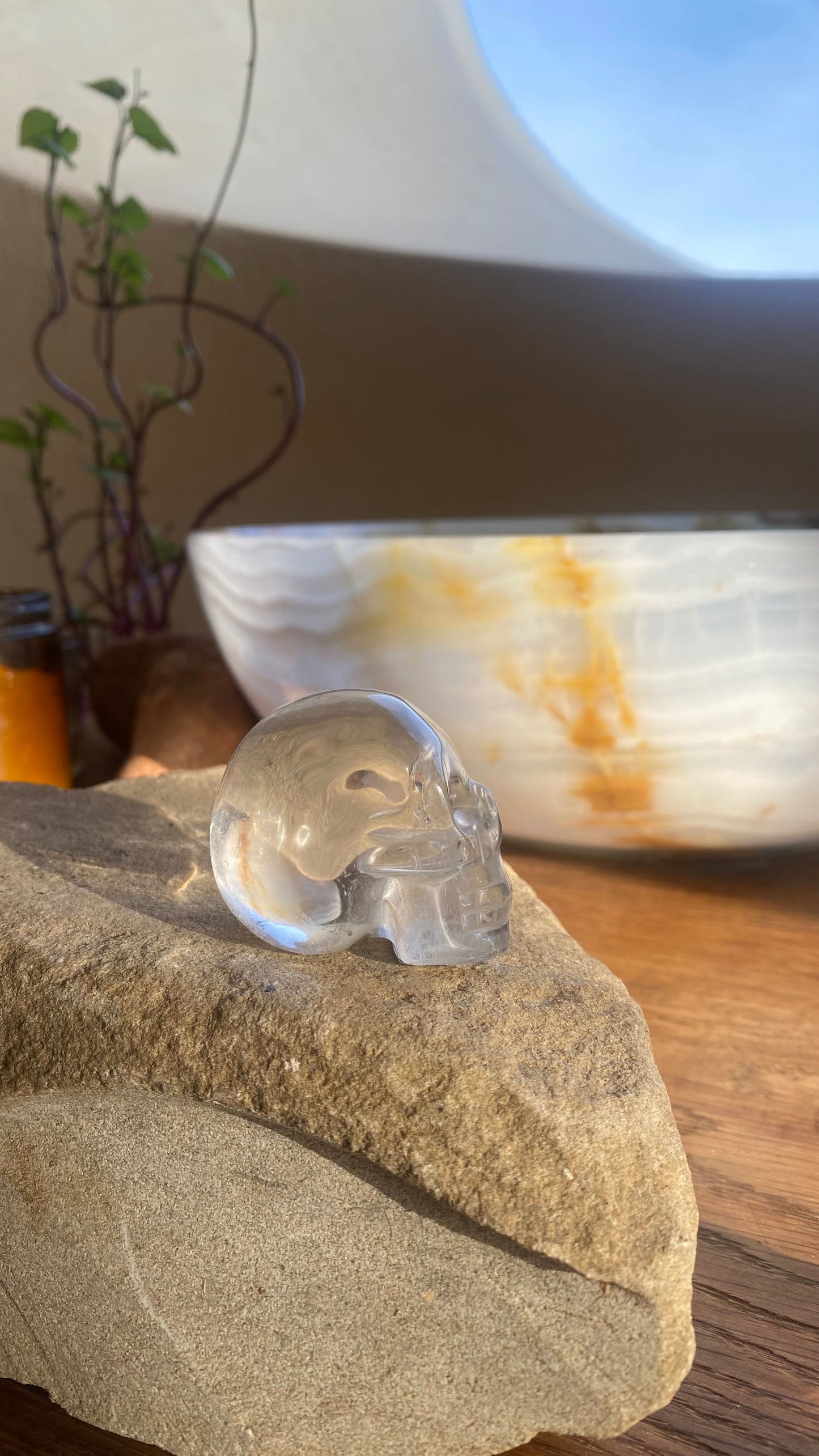 Quartz Crystal Skull Carving | Hand carved