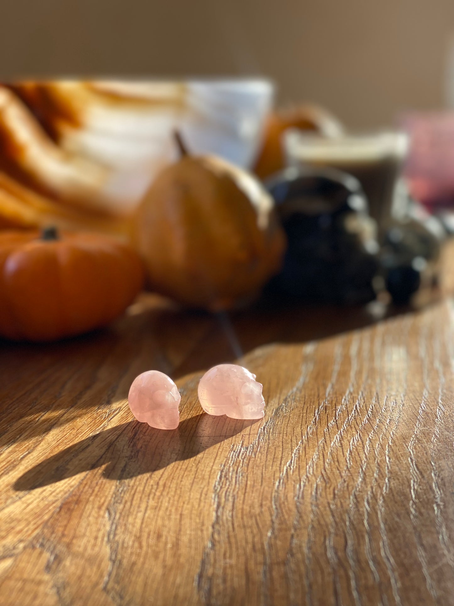 Rose Quartz Crystal Skull| Hand carved Stone