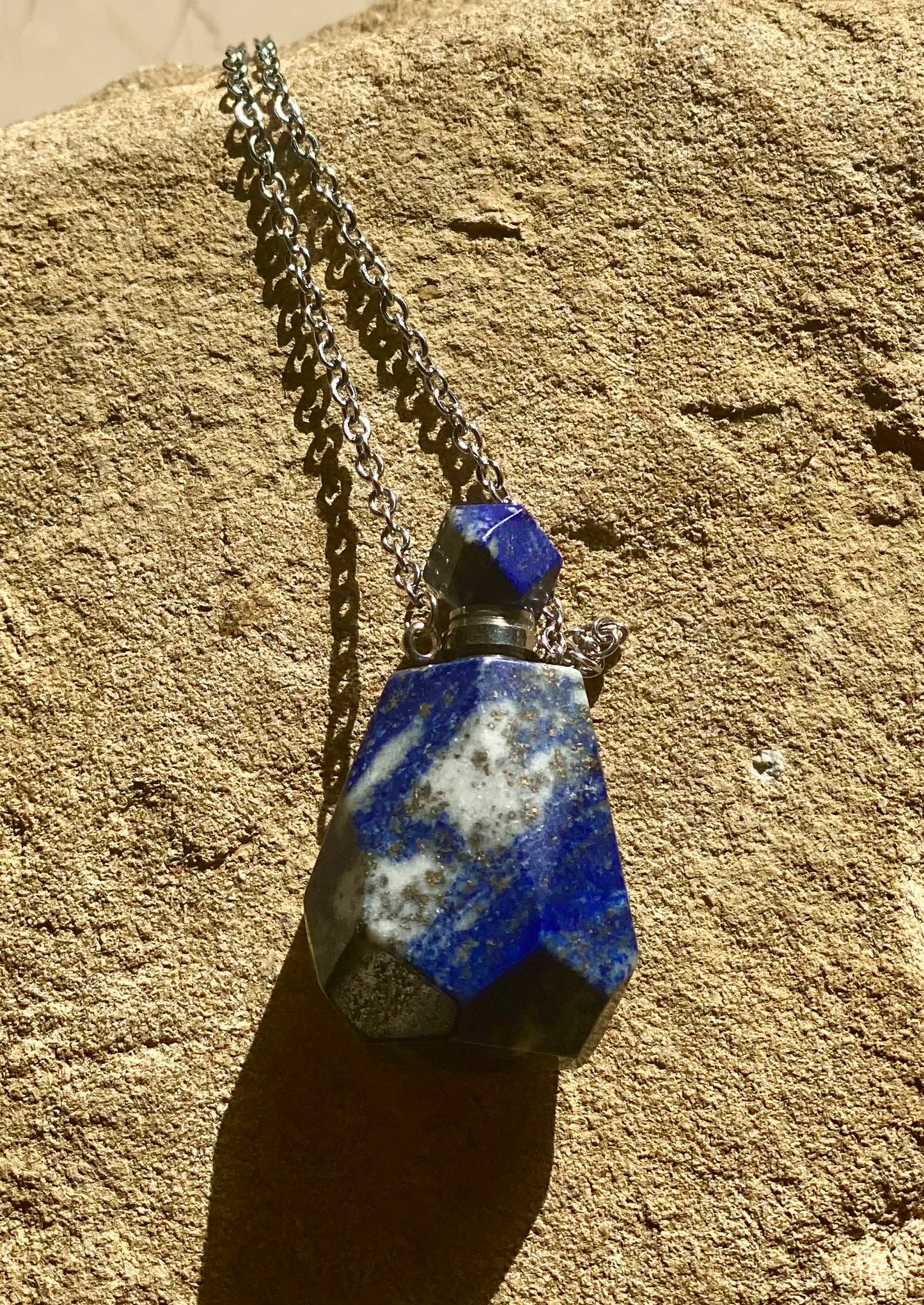 Lapis Essential Oil Diffuser Perfume Bottle Necklace