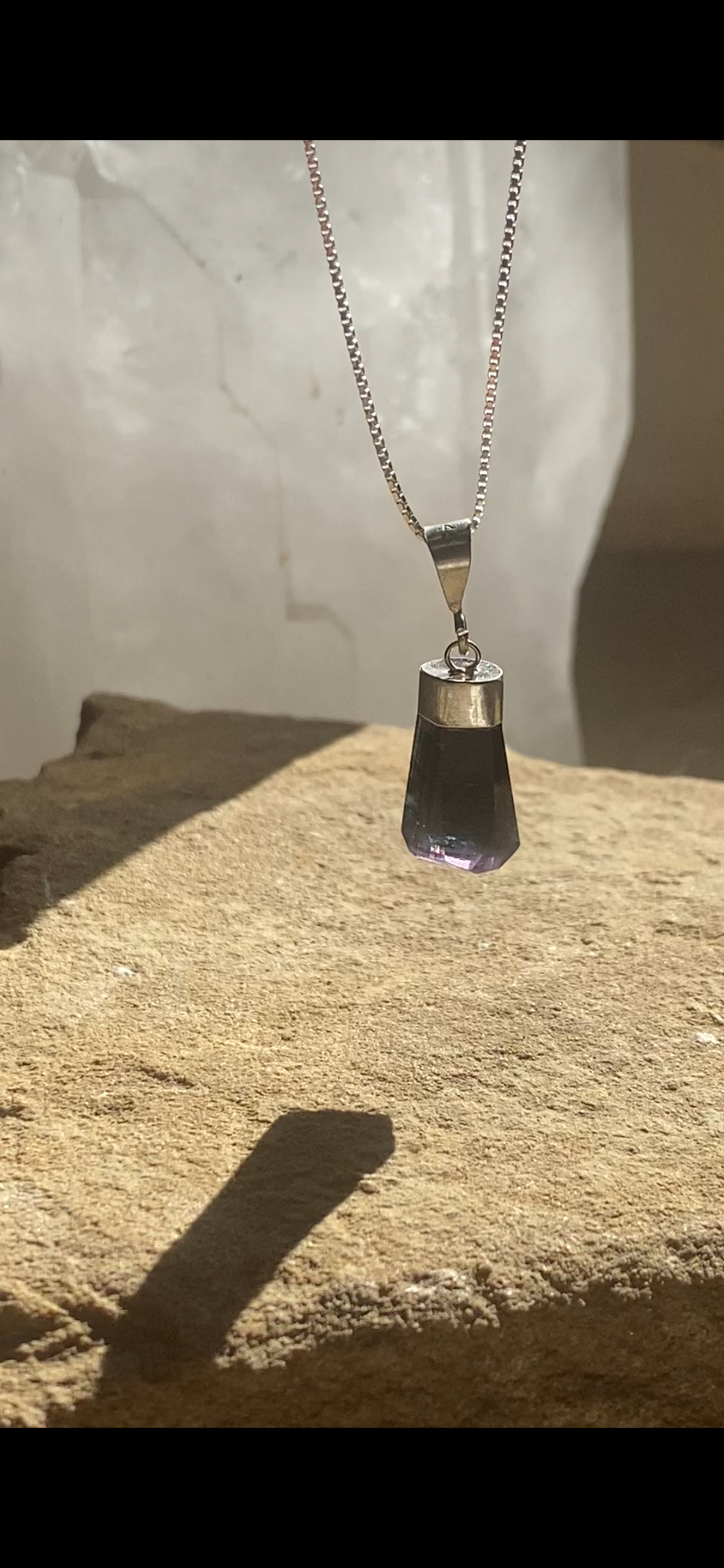 Dark Indigo Tourmaline Pendant