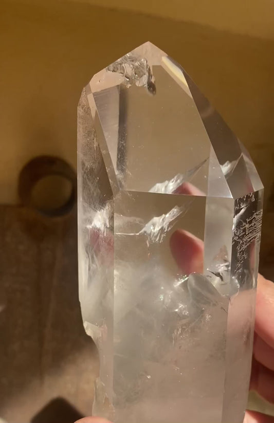 Phantom Quartz Crystal Point | Large Natural Gemstone | Rare Crystal | Home Décor