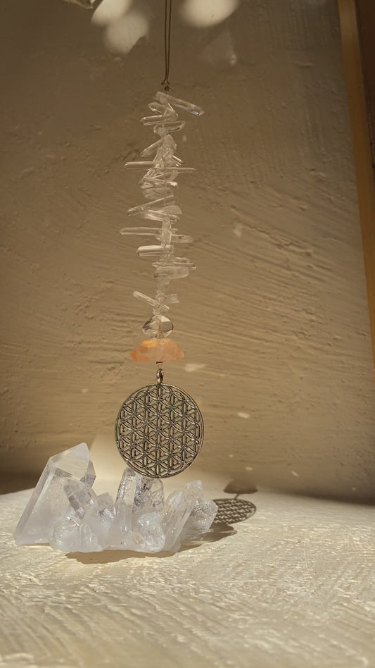 Flower Of Life, Tangerine Quartz Sun Catcher