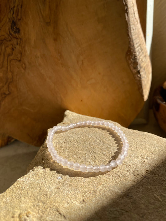 Simple Small Bead Rose Quartz Bracelet