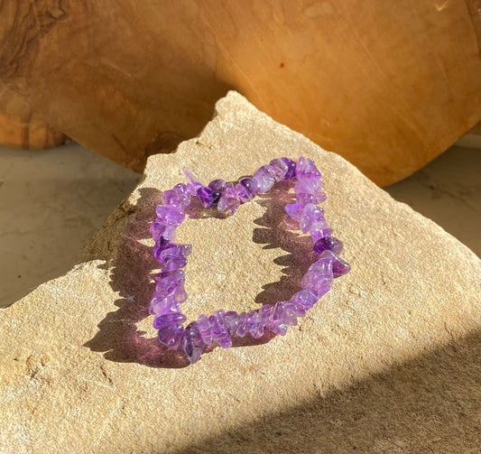 Simple Amethyst Chip Bracelet