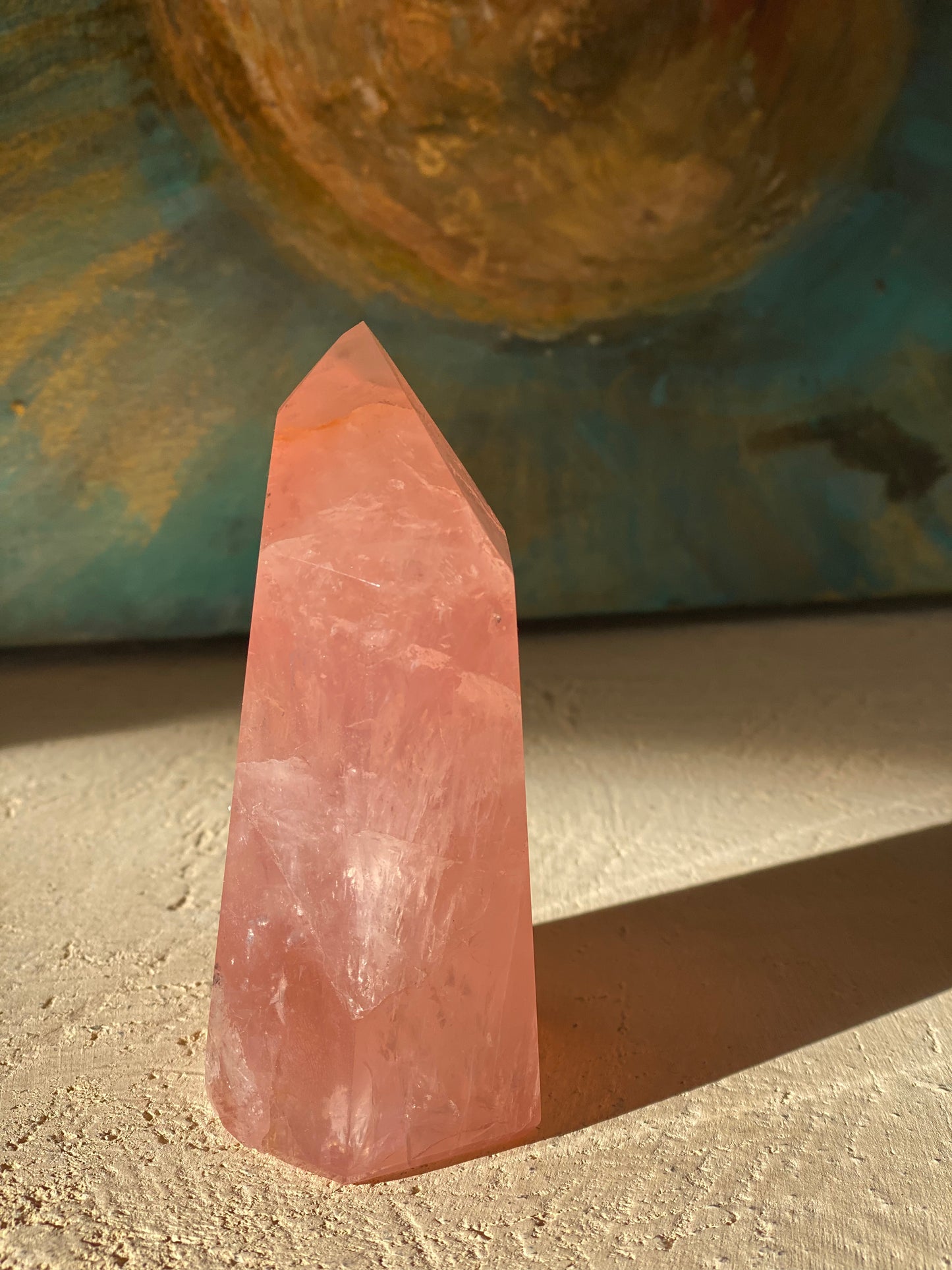 Grande pointe de quartz rose