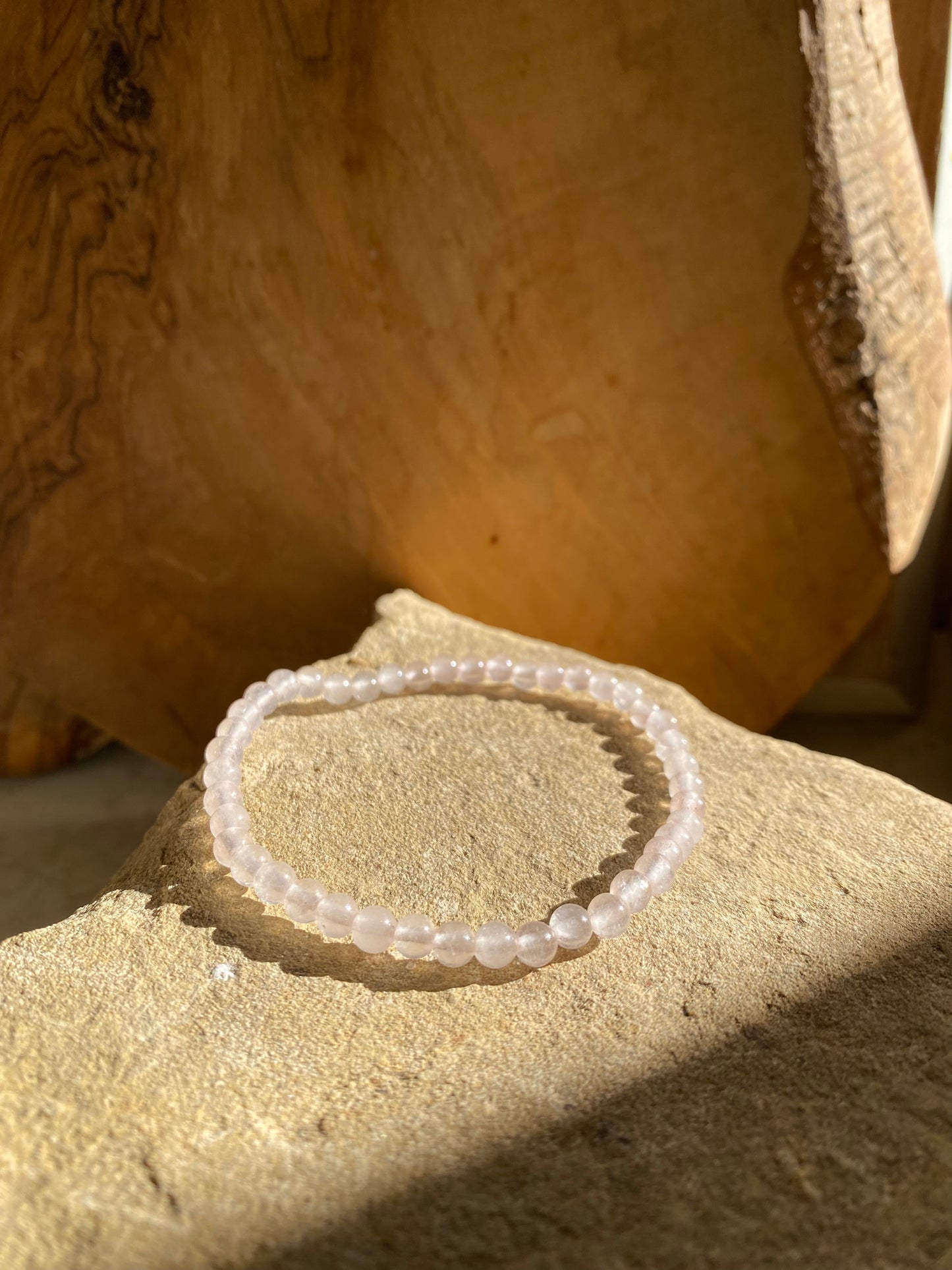 Simple Small Bead Rose Quartz Bracelet