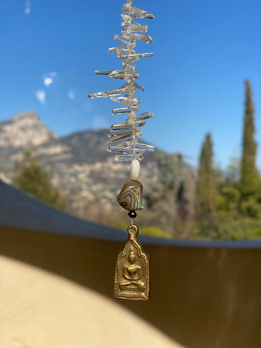 Buddha Moonstone & Abalone Sun Catcher